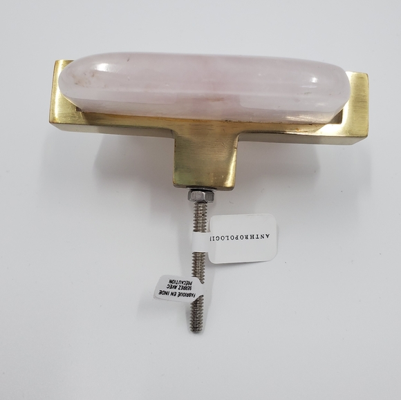 Anthropologie Tambora Small Knob Pink Stone Brass - Picture 3 of 7